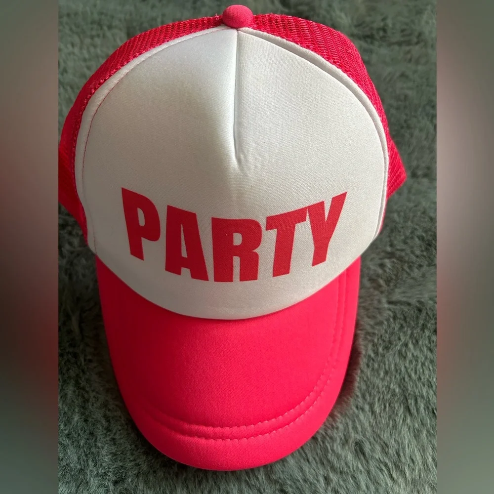 Pink and White Party Cap NWOT
